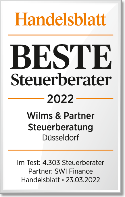 Beste Steuerberater in Düsseldorf 2022 - Handelsblatt Auszeichnung